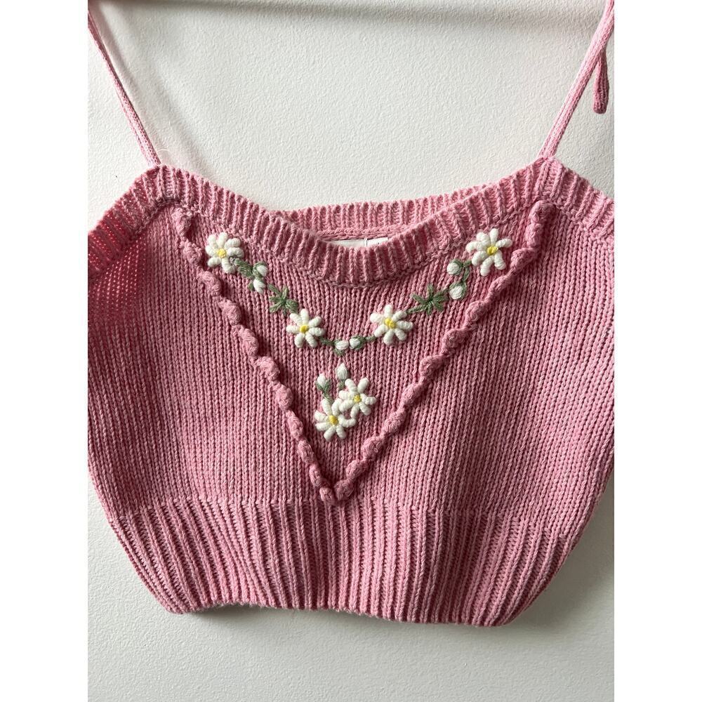 Lush Pale lilac crochet crop tank women's size medium - Picture 4 of 6